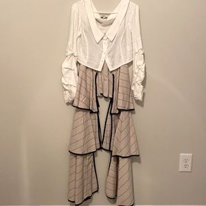 Off The Shoulder Top with Slit Skirt